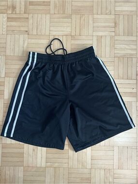 Ardene Black Athletic Shorts with White Double Side Stripes